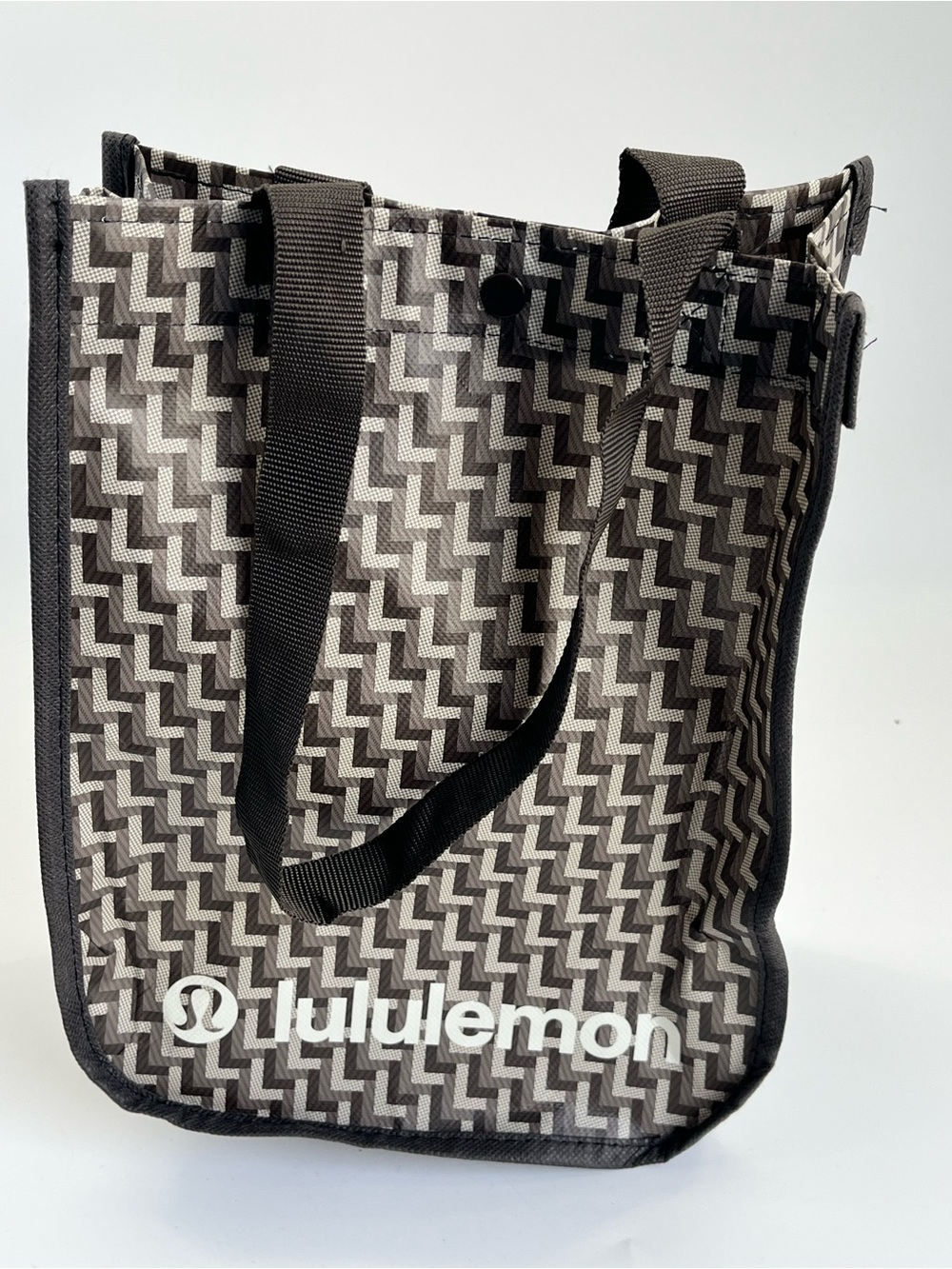 lululemon athletica Brown and Gray Geometric Canvas Tote